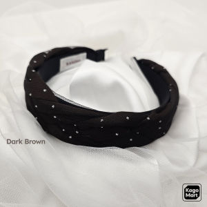 Bando Kepang Jala Tulle Kristal Fashion Korea Bandana Headband