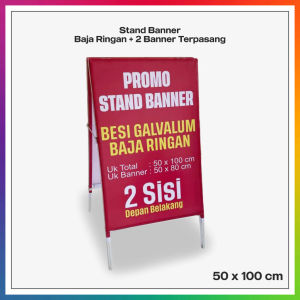 Stand Banner Besi Baja Ringan GRATIS SPANDUK