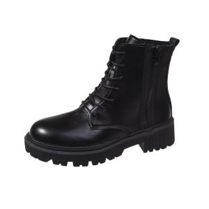 new arrival korean fashion black ankle boots martin boots for women high quality with zipper Casual all-match leather shoes ladies