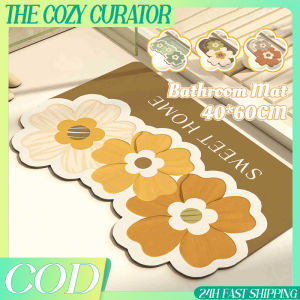 40*60CM Flower Shaped Bathroom Non-slip Mat  Absorbent Floor Mat Diatom Mud Floor Mat