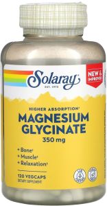 Solaray High Absorption Magnesium Glycinate 350mg (120 VegCaps) best by 02/28 FREE SHIPPING1