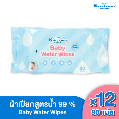 Karisma แคริสม่า ทิชชู่เปียกสูตรน้ำ 80 แผ่น 12 ห่อ | Lazada.co.th