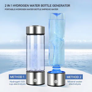 Upgraded 2 IN 1 420ML Hydrogens Rich Water Cup Electric Negative Ion Generator Rechargeable Portable Pure H2O Can Be Connected To Mineral Water Bottle