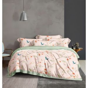 🧧GIÁ TRI ÂN🧧 Chăn Ga Lụa Lyocell 80S Hàng Nhập Bộ 5 Món Gồm Chăn Chần Bông Cao Cấp _ Nemtot Bedding