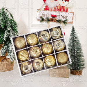 12pcs/Box Christmas Balls Ornaments 60mm Shatterproof Assorted Christmas Hanging Ball Glitter Xmas Tree Ball Decoration For Birthday Christmas Halloween Party Decoration Balls