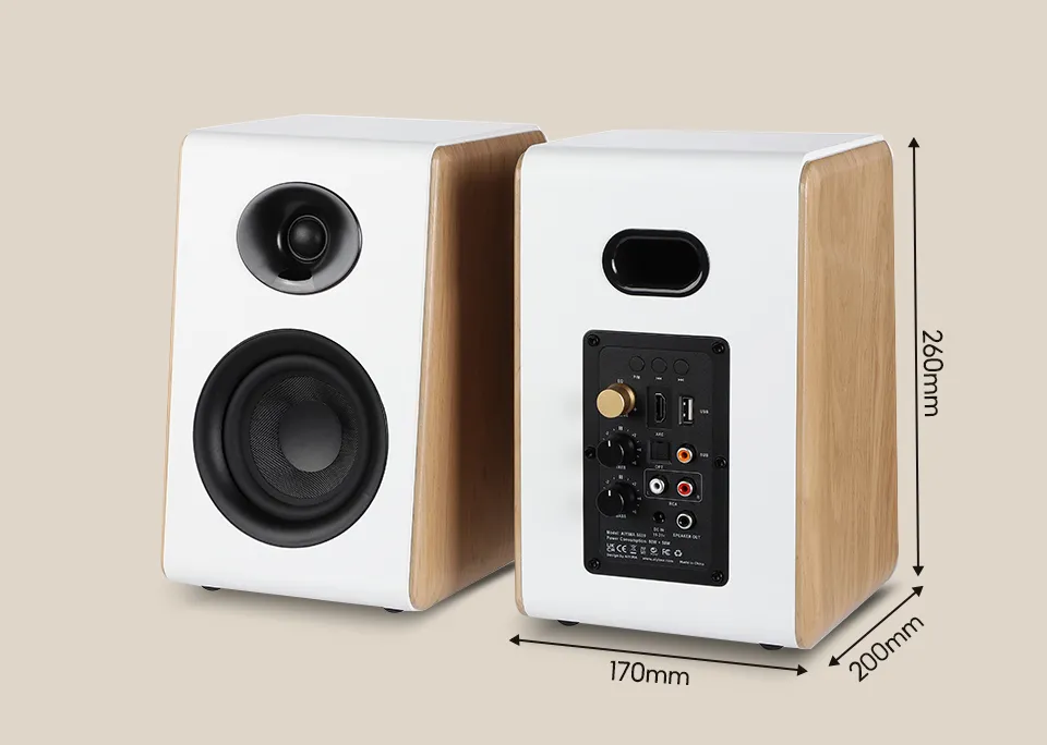 AIYIMA S600 Bluetooth Bookshelf Speaker Inch 50WX2 Active Audio