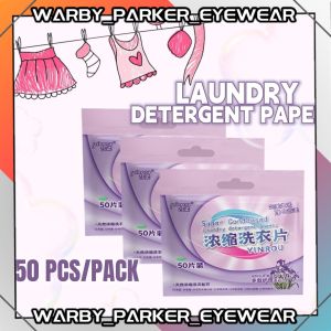 Laundry Concentrated Detergent Paper (50 PCS) Efficient Color Protect Sheet Soap Laundry Tablets In Packs Washing Cloth