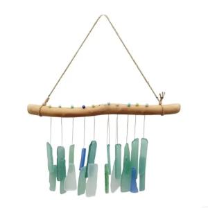 Sea Glass and Driftwood Wind Chimes for Outside Beach Coastal Decors Wind Chimes for Home Garden Window Hanging Decors2026