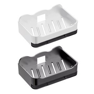 Set Of 2 Soap Dishes with Drainages Feature Easy to Clean Wall Mounted Soap Holder for Bathrooms and Kitchens
