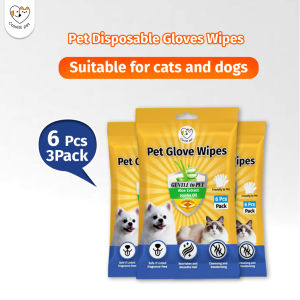 CASSIEL PET Wipes Gloves For Care Antibacterial Hair GroomingPaw And Ear Cleaner For Dogs And Cats
