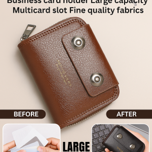 Business mens large capacity zipper card holder