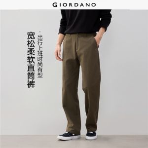 Giordano Men Mid rise cotton pants Free Shipping 18116021