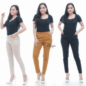 Elizabeth Pants Chinos Wanita Bahan Tebal Stretch Melar