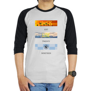 Kaos Raglan Lengan 3/4 Katun Combed Premium