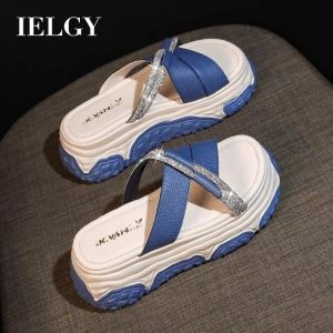 LJIELGY Beige Purple Blue Flats Platform Sandals Womens Wedges Casual