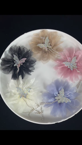 Flower Butterfly Applique for Hair Clip Clothes Hat Sewing Brooch DIY Scarf Wedding Dress Decors Accessories