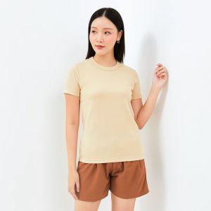 QUEENTIN Kaos Wanita Casual 1127 Cotton Super Spandex Polos Lengan Pendek