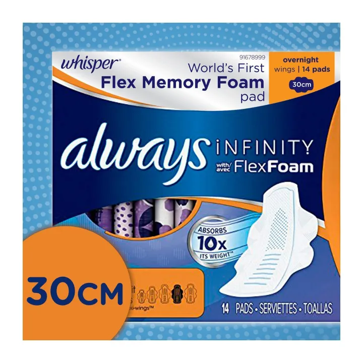 Always Infinity Flex Foam Size 4 Overnight Unscented Feminine Pads