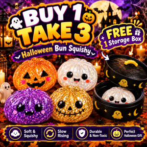 Buy1take3 Halloween Slow-Rebound Dumpling Squishy Toy Educational Toy Four Types Cute Expressions Stress-Relieving Halloween Gift Childrens Birthday Gift Holiday Souvenir
