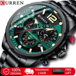 CURREN Jam Cowok Dewasa Anti Air Keren Terbaru Original Import Elegan Mewah Jam Tangan Pria Dari Baja Tahan Karat 8395