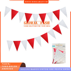 Bendera Segitiga kain merah putih / Bendera kain merah putih / HUT RI / dirgahayu ri / bendera spunboad