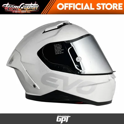 EVO XT 300 MONO GLOSS METALLIC SILVER - SILVER LENS FULL FACE DUAL VISOR WITH FREE CLEAR LENS