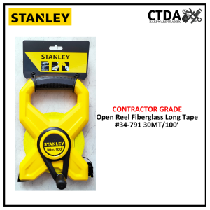 STANLEY CONTRACTOR GRADE #34-791 30 MTRS./100’ OPEN REEL FIBERGLASS LONG TAPES