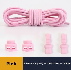 1 Pair No Tie Shoelaces Round Push The Spring Lock Sports Elastic Shoelace Suitable For All Shoes Lazy Laces Shoe Accessories