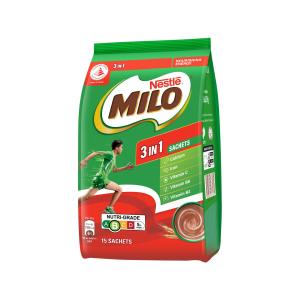 Milo 3In1 Chocolate Malt Powder With Milk - 15 Sachets