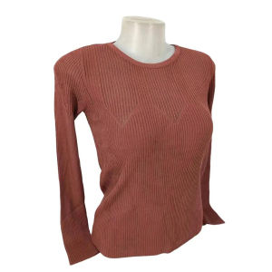 RM CASUAL LONG SLEEVE EYELET KNITTED BLOUSE FOR WOMEN