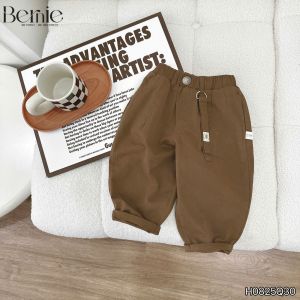 Quần kaki dài phối dây đính tag cho bé trai dáng baggy phong cách Hàn quốc 9tới 28kg BERNIE H0825Q30