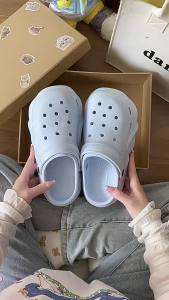 [Free Shipping] Hello Eva Thick-Soled Clog Sandals For Women Non-Slip High-Heeled Beach Closed-Toe Sandals Cute And Suitable For Outdoor Wear