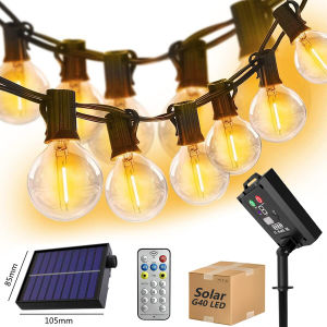 20m 42Bulbs LED Solar String Lights Outdoor Waterproof 8 Lighting Modes Solar Outdoor Patio Fairy Lights for Outside Porch Backyard Garden Warm Light