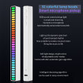 Sound Pickup Rhythm Lights RGB LED Atmosphere Light DJ Car Sound Control Colorful LED Strip Environment Disco Light Bar 32-bit Music Level Voice Control Audio Display Lamp or Home Office Outdoor Voice Activated Ambient Light. 