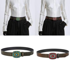 Embossed Flower Waist Cinching Belt For Women Men Turquoise Buckles Western Theme Waiststrap Bohemian Waist Accessories
