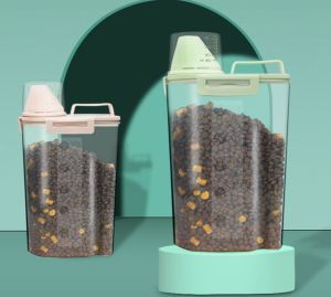 BPA FREE Airtight Pet Dog Kitchen Dry Food Storage Container Dispenser W/ Measuring Cup (3L | 1.7L)