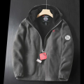 Men's Hooded Polar Jacket Thick Casual Solid Jacket With Pockets Large Winter Jackets. 