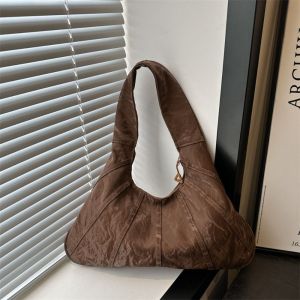 TAADD Large Capacity Vintage Hobo Bag Shoulder Bag Handbag Crescent Bag Portable Minority Design Underarm Bag Girls