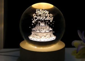 TS - Lampu Buat Kamar Tidur Lampu Hias 3D LED Lampu Hias Kamar Tidur Hadiah Spesial Lampu Malam Bola Kristal Lampu Natal