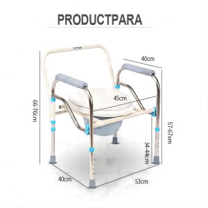 WeBOR Chair Toilet For Adult Bedpan Folding Bedside Commode Stainless Elderly Height Adjustable Stool Pregnant Women And Disabled Bathroom Portable Bowl With Bucket Supports 350 Lbs