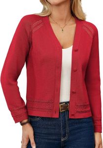 GRACE KARIN  Women Cotton Short Cardigan Lightweight Long Sleeve Button Knitted Sweater Autumn Clothing fashion Clothing  2025