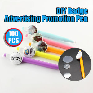 50/100pcs 25mm Advertising Promotion Pen DIY Badge Button Blank Raw Material badges Mixed color