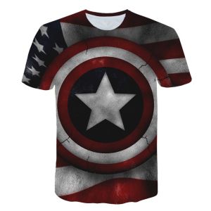 The new captain America is the same short-sleeved T-shirt for mens casual sports speed-drying S-5XL