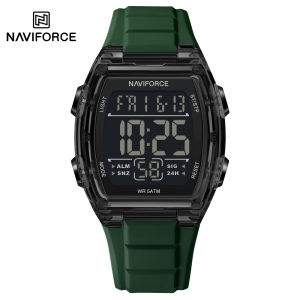NAVIFORCE Original Outdoor Men Boys LCD Digital Watch Calendar Date Chronograph Alarm Waterproof 5ATM Night Pattern Silicone Strap Men Boys Casual Fashion Accessories Watch NF6106