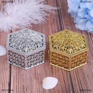 [COD] WEICHENG Creative plastic hexagon candy box wedding vintage chocolate gift treat boxes