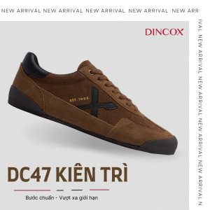 Giày Nam Sneaker Da Micro Suede Dincox DC47 BROWN Shoes Đế Bằng Bền Và Nhẹ Hơn
