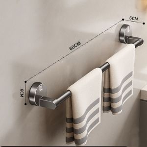 BESTIT Punch Free Suction Cup Towel Rack Single-rod Wall Mounted Bathroom Storage Rack  No Drilling Towel Hanging Holder Bathroom Accessories