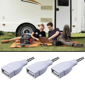 Sound Converters 3.5mm Male AUXs Sound Plug Jacks to USB 2.0 Female Converters Adapter for Car Sound