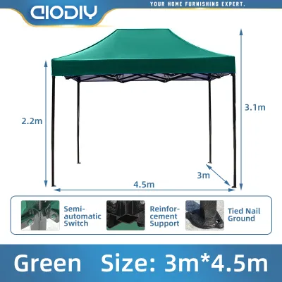 AIODIY Tent HEAVY DUTY Tent Halloween tent 3x4.5M/3x3M/2x2M Foldable Retractable Tent water proof coating Adjustable Height Halloween tent(COMPLETE SET) Car tent With Steel Stand Outdoor Tent Advertising Tent CanopyRoofing With Frame Gazebo Outdoor Tent