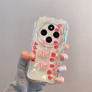 Casing Redmi 14C POCO C75 4G Phone Case New Design Cute Cartoon 3D Kirby Duck Rabbit Doll Cream Transparent Silicone Soft Cover with Bracelet